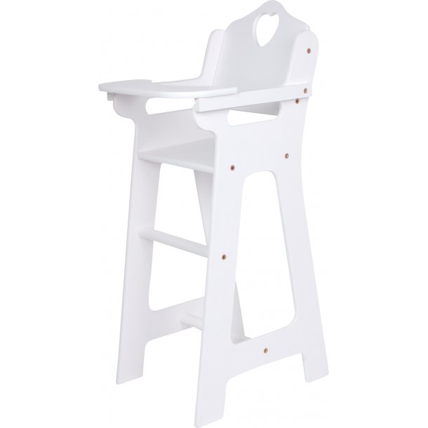 white wooden doll high chair